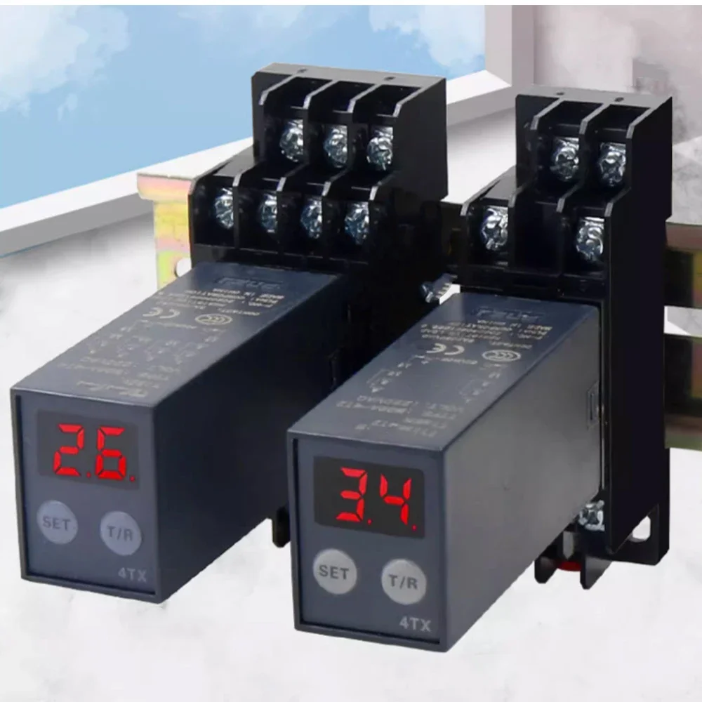 Digital Time Relay 0.1S-990H Power On Delay Off Cycle Delay Multi Mode DC12V DC24V AC220V H3Y-2 H3Y-4 With/None Base Socket