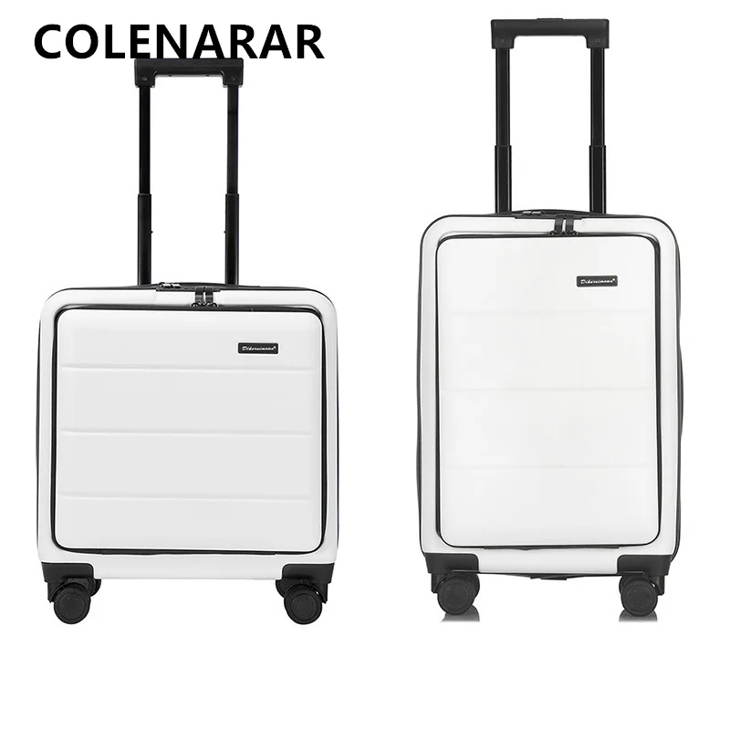COLENARA 캐빈 가방 전면 개방 탑승 상자 USB 충전 트롤리 케이스 18 "20" 22 "24" 26 "28 인치 대용량 수하물