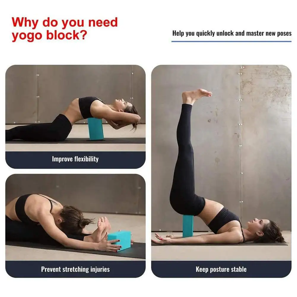 Yoga Block Props Foam Brick, Stretching Aid, Ginásio, Pilates, Yoga Exercício, Fitness, Desporto, 23cm x 15cm x 7,6