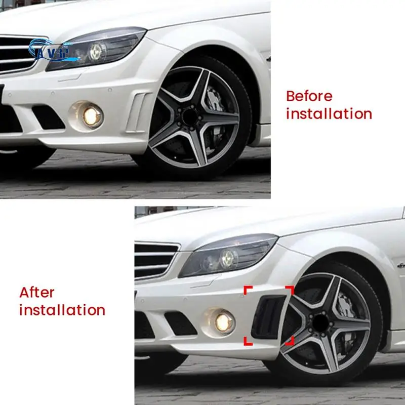 

AV32-Car Front Bumper Splitter Side Air Vent Outlet Cover Wind Knife Trim For Mercedes-Benz C-Class W204 S204 2007-2010