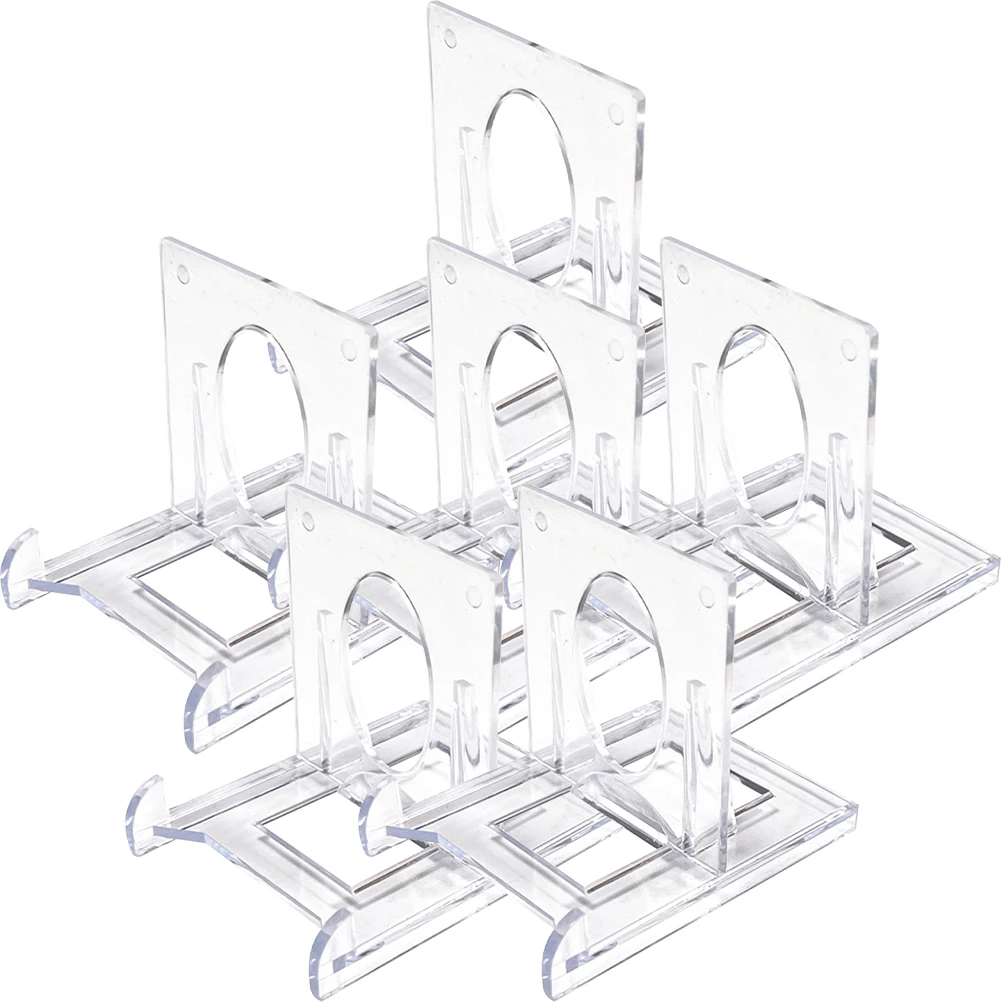 

6pcs Adjustable Card Holder Display Stand Transparent Plastic Stands for Trading Cards Photo Collector Plates Easel Small