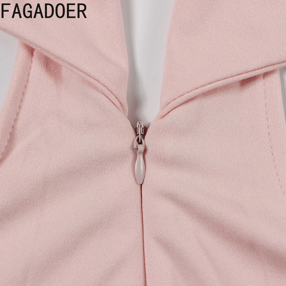 FAGADOER مثير قطعتين ملابس امرأة الرسن العميق الخامس الرقبة عارية الذراعين صديرية دائرية والسراويل مطابقة الإناث ملابس الشارع الشهير جديد