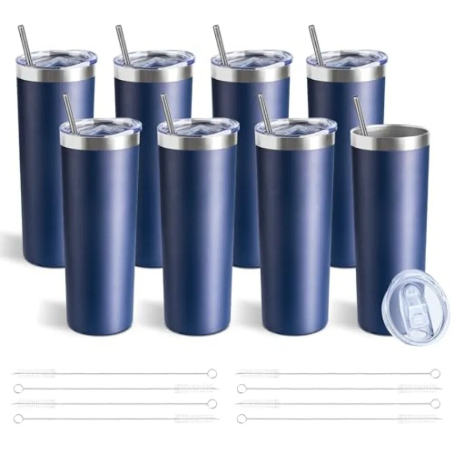 

Термокружка Skinny Tumbler с крышкой и соломинкой, из нержавеющей стали, с двойными стенками, вакуумная изоляция, герметичная, для кофе, дорожная, термос