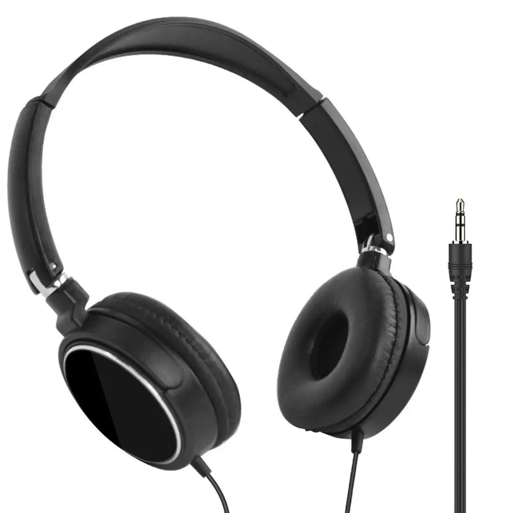 Lightweight Wired Headphones Soft Ear Pads Stereo Sound Gaming Headphones Adjustable Wired Connection Computer Headphones