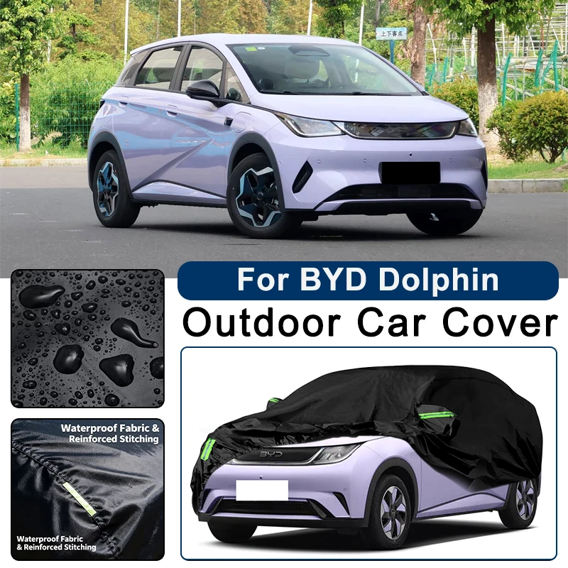 

Outdoor Car Cover Waterproof Dustproof UV Sun Protection, Full Car Protector Exterior Accessories For BYD Dolphin 2021-2026