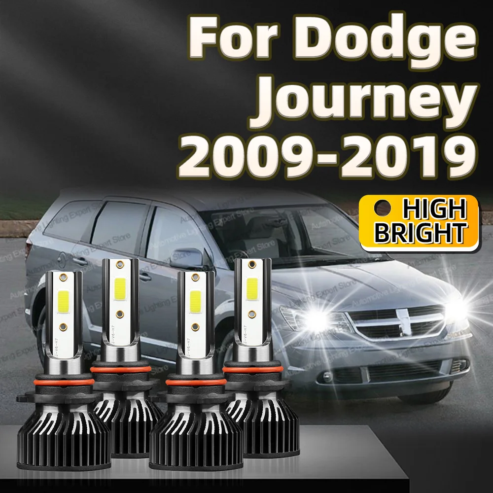 

4PCS 30000lm For Dodge Journey 2009-2019 2010 2011 2012 2013 2014 Car LED Headlight Bulbs High Low Beams HB3 HB4 CANbus 6000k