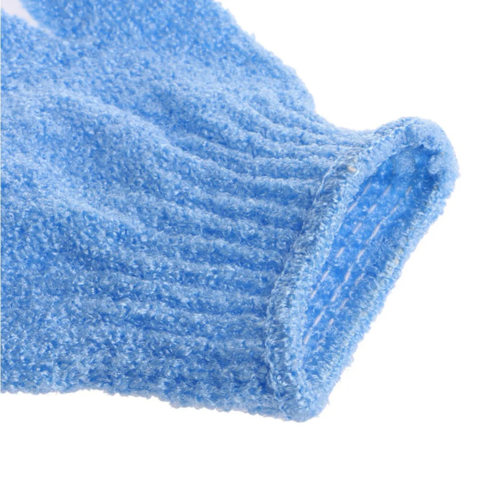 

2pcs Exfoliating Bath Gloves Shower Scrub Body Scrubber For Men Women Kids Blue Nylon Lanyard Quick Dry Machine Washable