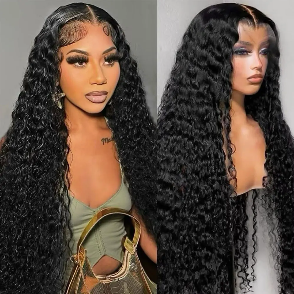 

200% Density Deep Wave 13x6HD Glueless Lace Front Human Hair Wig 5x5 Glueless Deep Wave Human Hair Wig PrePlucked For Woman