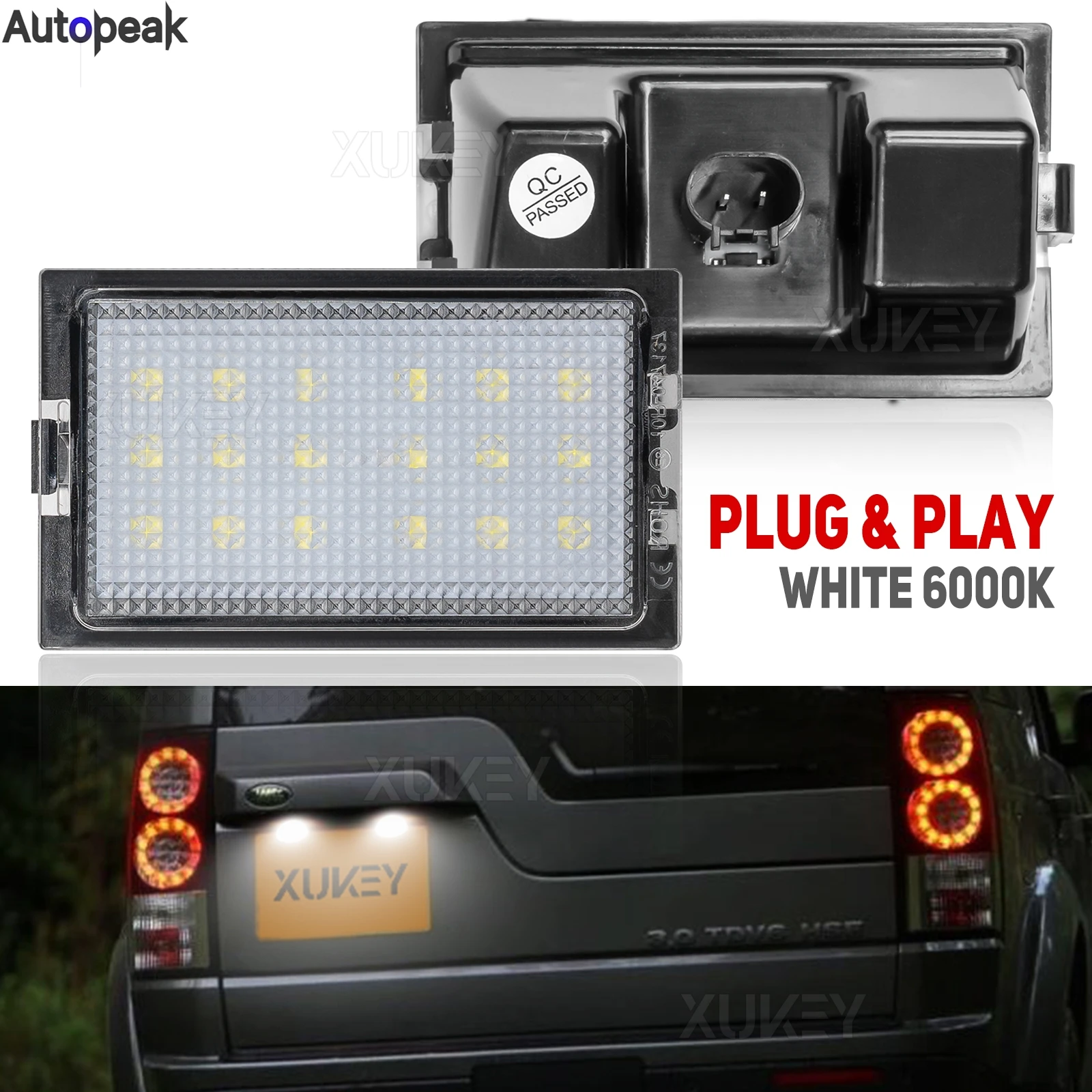 

2pc Number Plate Lights LED Rear License Plate Lamp for Land Rover Discovery 3 05-09 Discovery 4 Freelander 2 Range Rover Sport