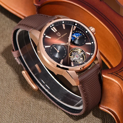 Imagen 2 del producto Reloj PAGANI DESIGN2025Top Tourbillon, reloj mecánico automático de lujo para hombre, relojes militares de cuero deportivos resistentes al agua para hombre