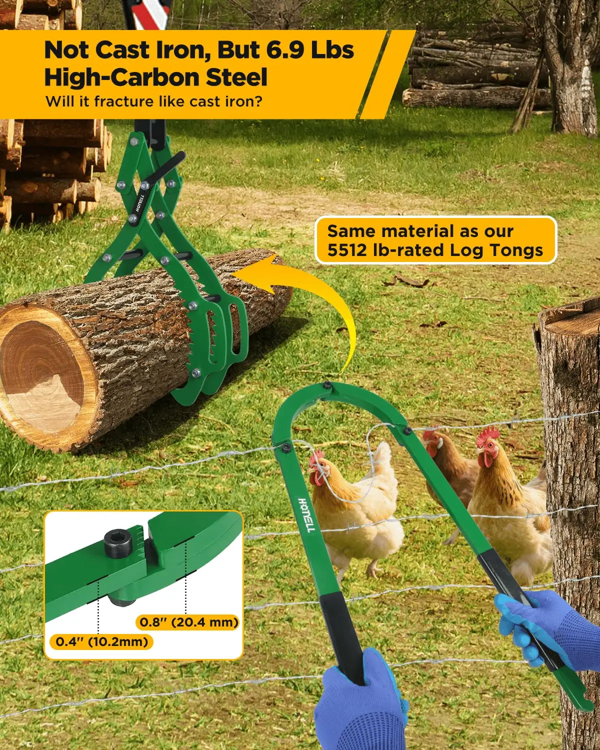 High-Carbon Steel Fence Wire Fixer, Green, Heavy Duty for Barbed, Plain or Electric Wire in Farm, Ranch or Garden
