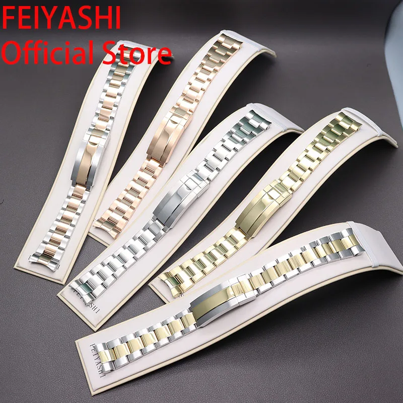 20mm Strap 316L Stainless Steel Men\'s Watch Bracelet Watchband Parts Wristband For Daytona Oyster Perpetual gmt Wholesale price