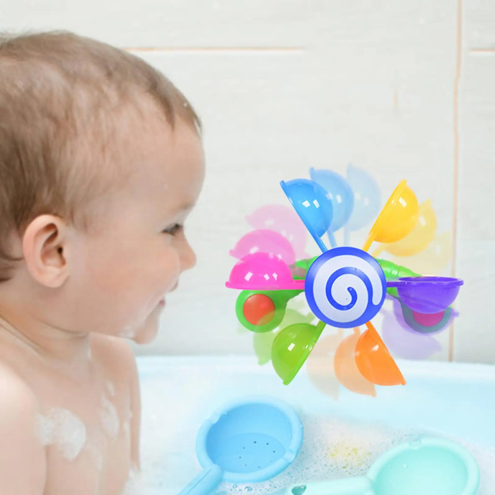 Baby Bath Toys Suction Cup Windmill Water Wheel Spinning Spoons Kids Shower Play Set Educational Bathtub Fun Gift