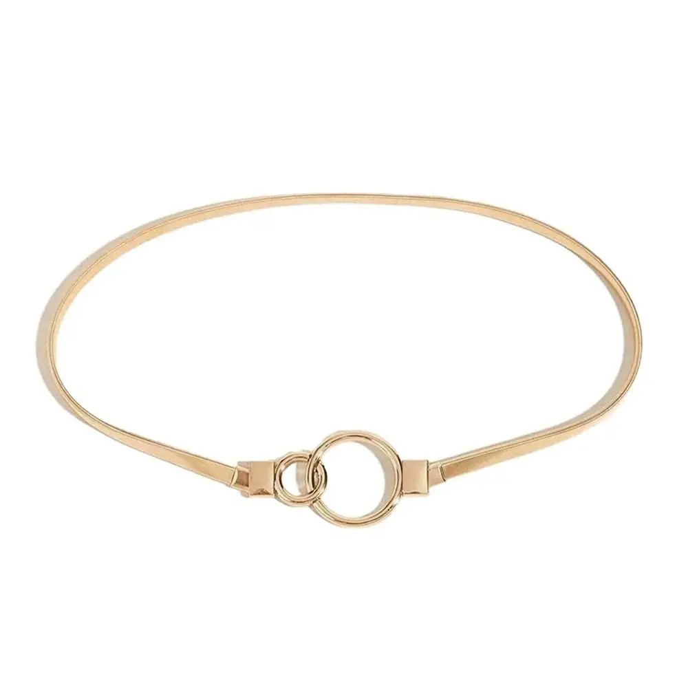 Simple Adjustable Female Waist Belts Spring Luxury Elastic Waist Chain Metal Waistband For Women