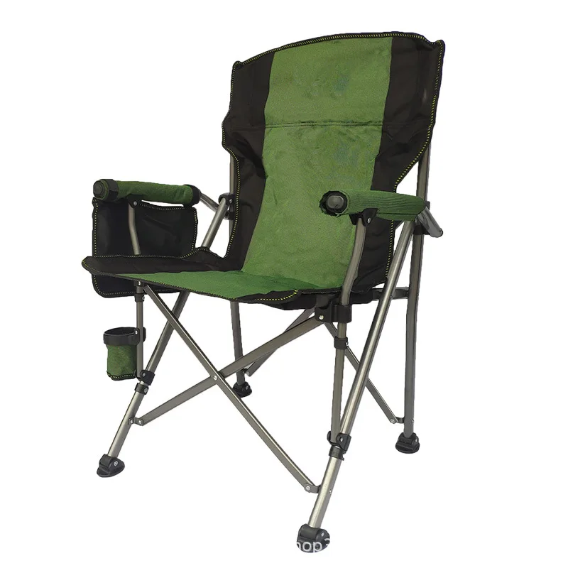 Outdoor Folding Chair, Armrest, Portable Large Camping Chair, Director\'s Chair, Lightweight Leisure Beach Fishing Folding Chair