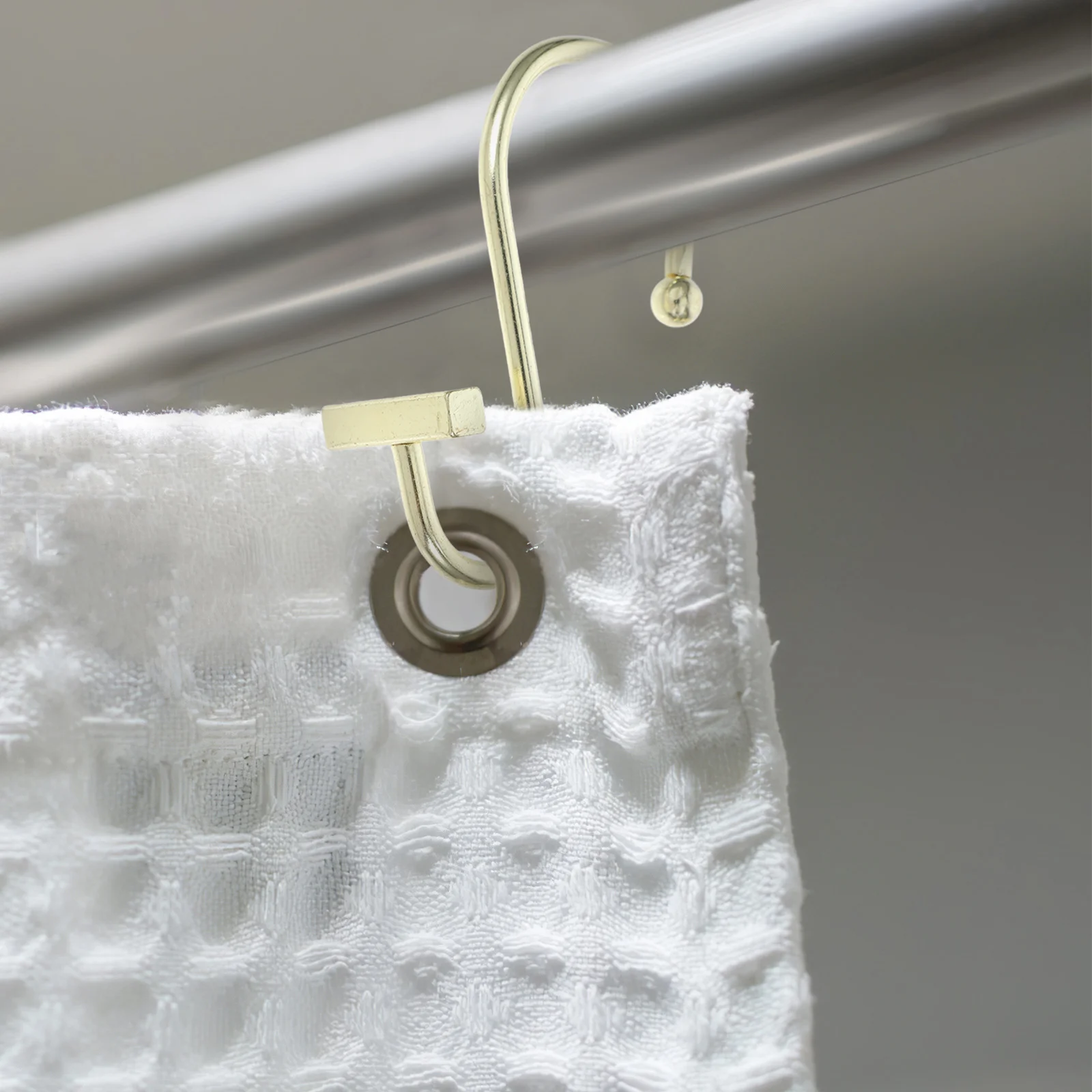 

12Pcs Decorative Shower Curtain Hooks S-Shape Metal Iron Rings Sliding Bathroom Hangers Heavy Duty for Drapes Smooth Glide Ring