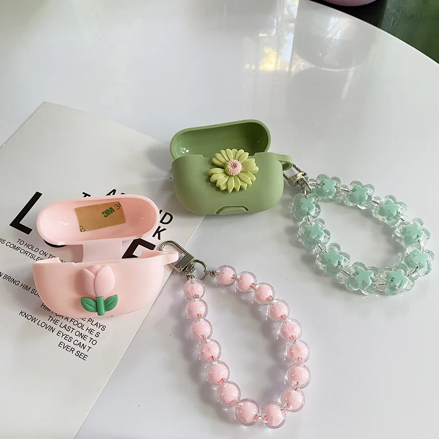 لطيف الحال بالنسبة JBL موجة 100TWS حالة الزنبق زهرة سماعة غطاء سيليكون ل jbl 100 الحال مع حبل سلسلة مفاتيح