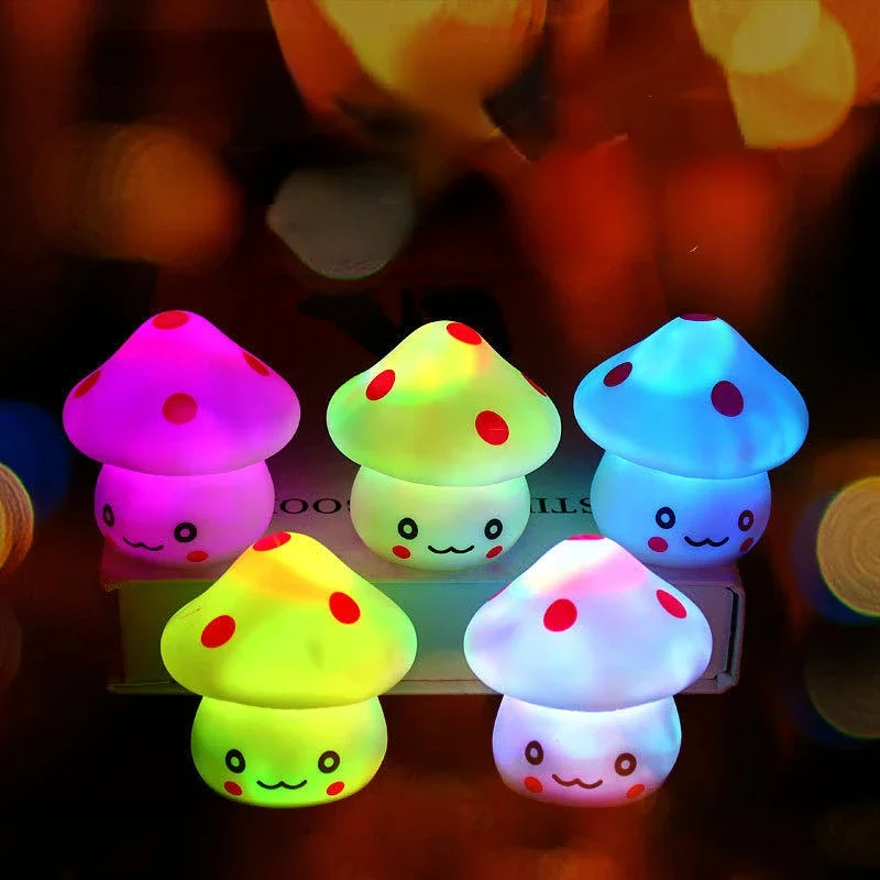 24pcs Mini LED Mushroom Night Light Lamp 7-Color Change for Desk Home Birthday Party Decoration Mother's Day Gift