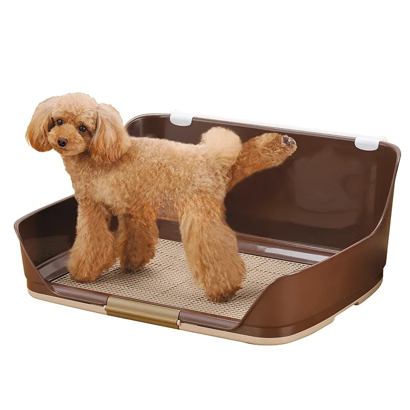 

Indoor Dog Toilet Resin Pet Dog Puppy Potty Tray with diaper Pee Post Protection Wall,No-Torn Puppy Pad for Male/Boy Puppies