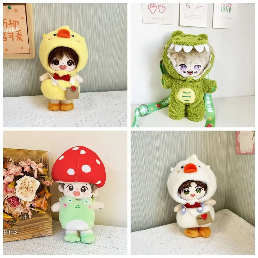 Suit Mushroom 20cm Cotton Doll's Clothes Frog Crocodile Cotton Doll Lolita Outfit Dress Mini Toy Accessory Kids Girls Toys