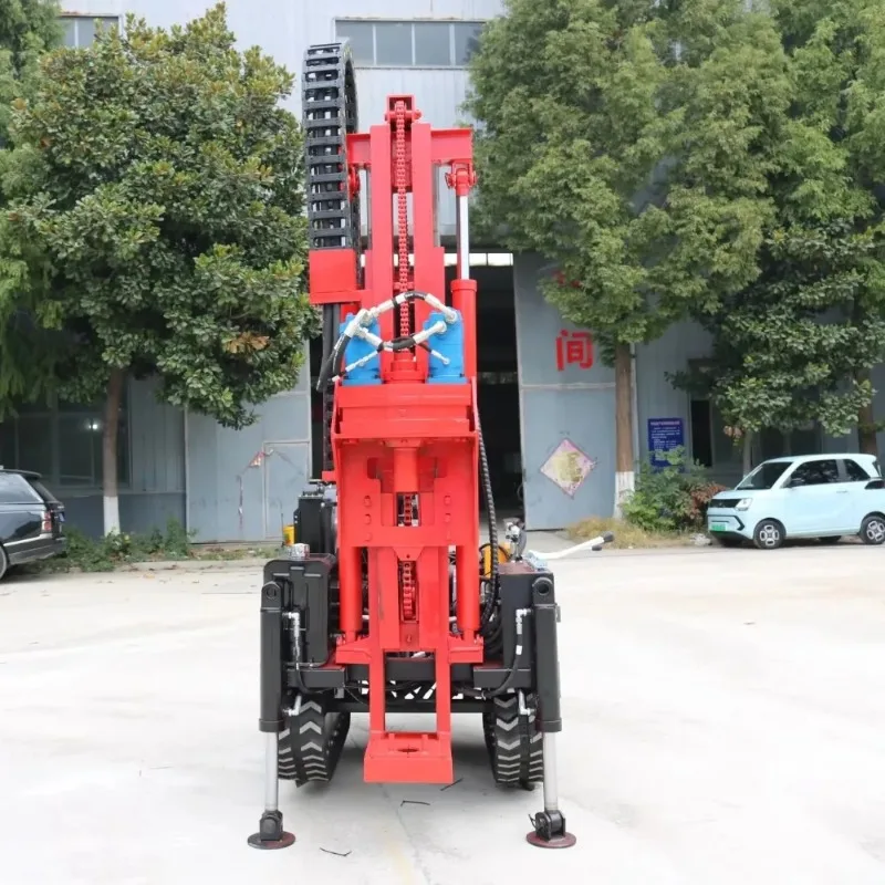 Dual Power Head Hydraulic Crawler Rotary Rock Down Hole Drill Rig Machine Borehole 35HP Water Well Drilling Rig