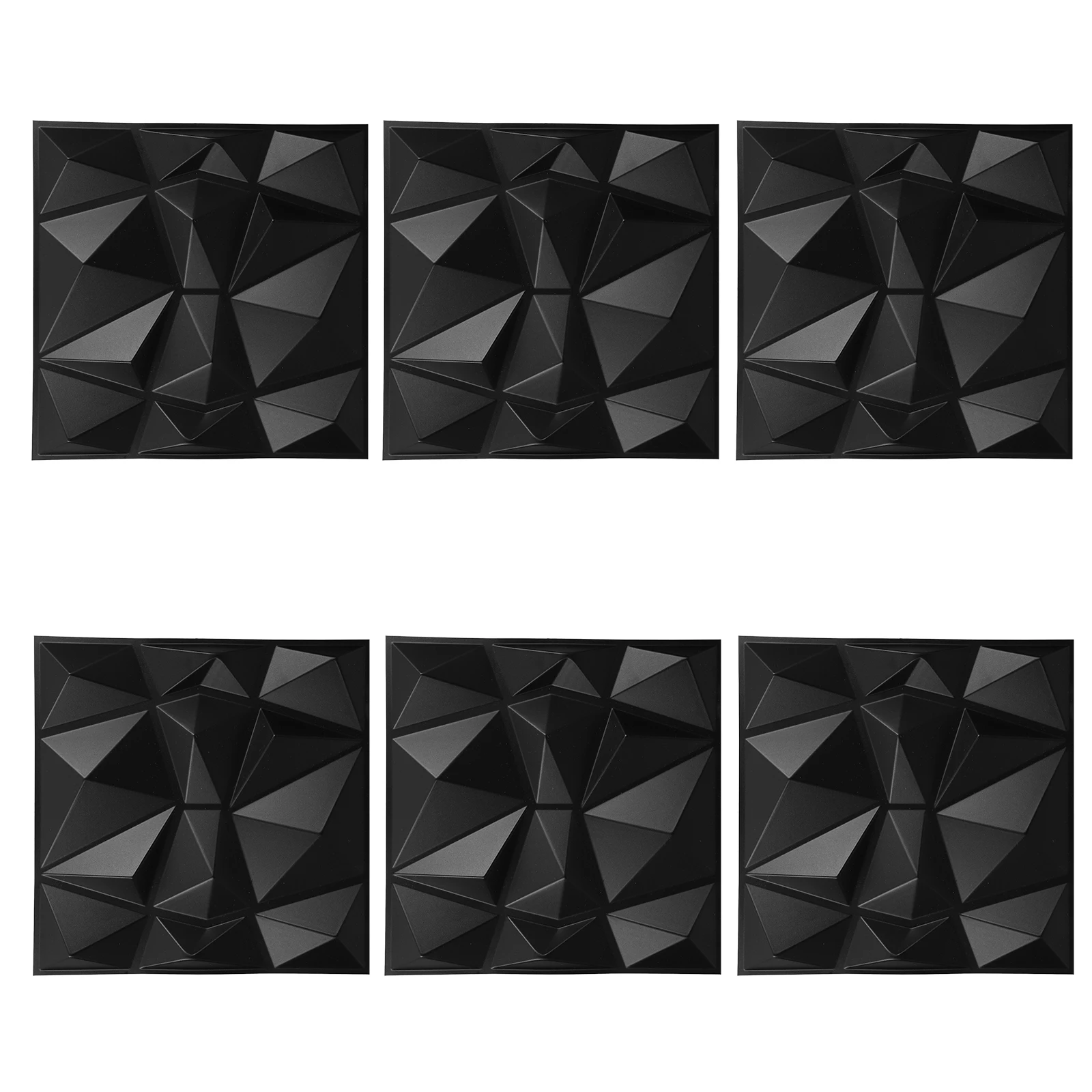 

6pcs 3D Panels PVC Realistic Effect Easy Peel And Stick Headboard Installation Black Tiles Bedroom Hotel Decor