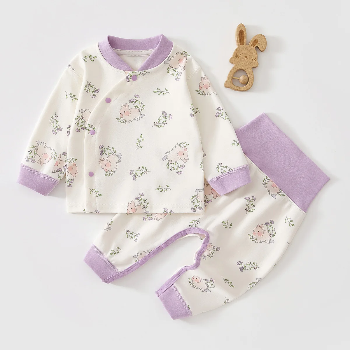 Autumn Baby Warm Underwear Set Winter Base Long Sleeve Pants 2-piece Set Newborn Flower Printed Pajamas
