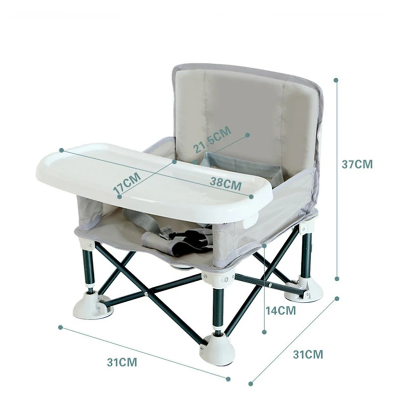 Seggiolini per bambini sedia da pranzo portatile pieghevole con cintura di sicurezza sedile da spiaggia per esterni forniture per mobili per bambini sedia vassoio da pranzo per bambini