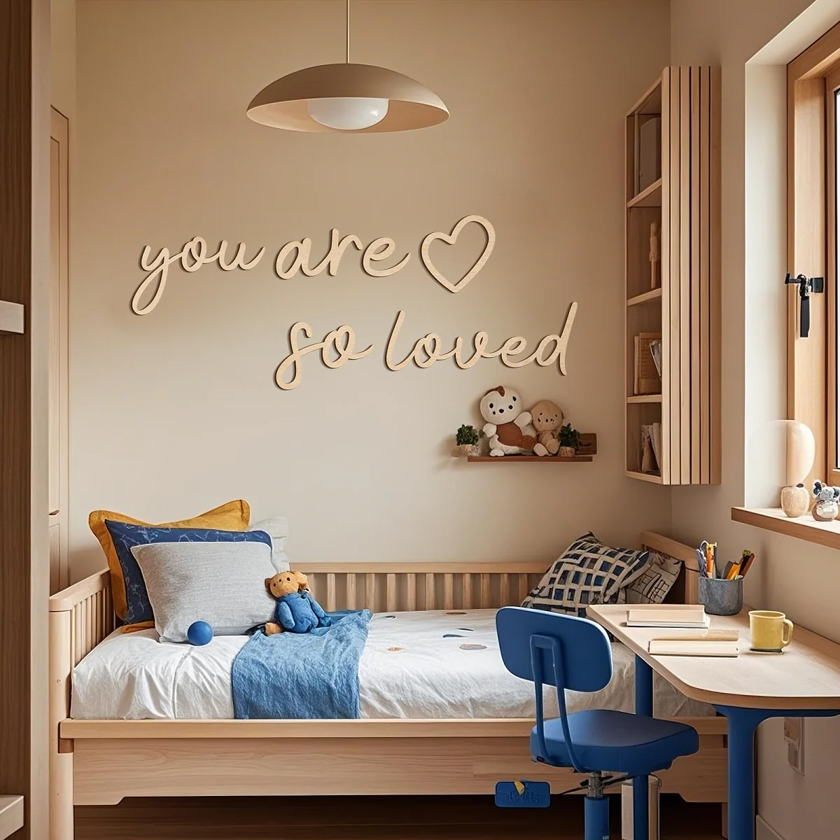 

You Are So Loved Wooden Sign - Heart Wall Art for Nursery, Bedroom Decor, Home Decoration with Rustic Love Message