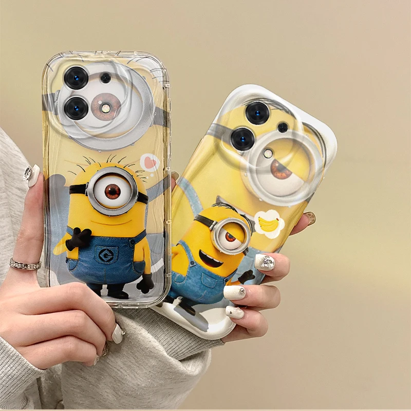 Cartoon M-Minions TPU Phone Case for Redmi Note 13 12 11 ProPlus 10 9 Pro 13C 12C 11S 10A K70 Non-Slip Shockproof Silicone Cover