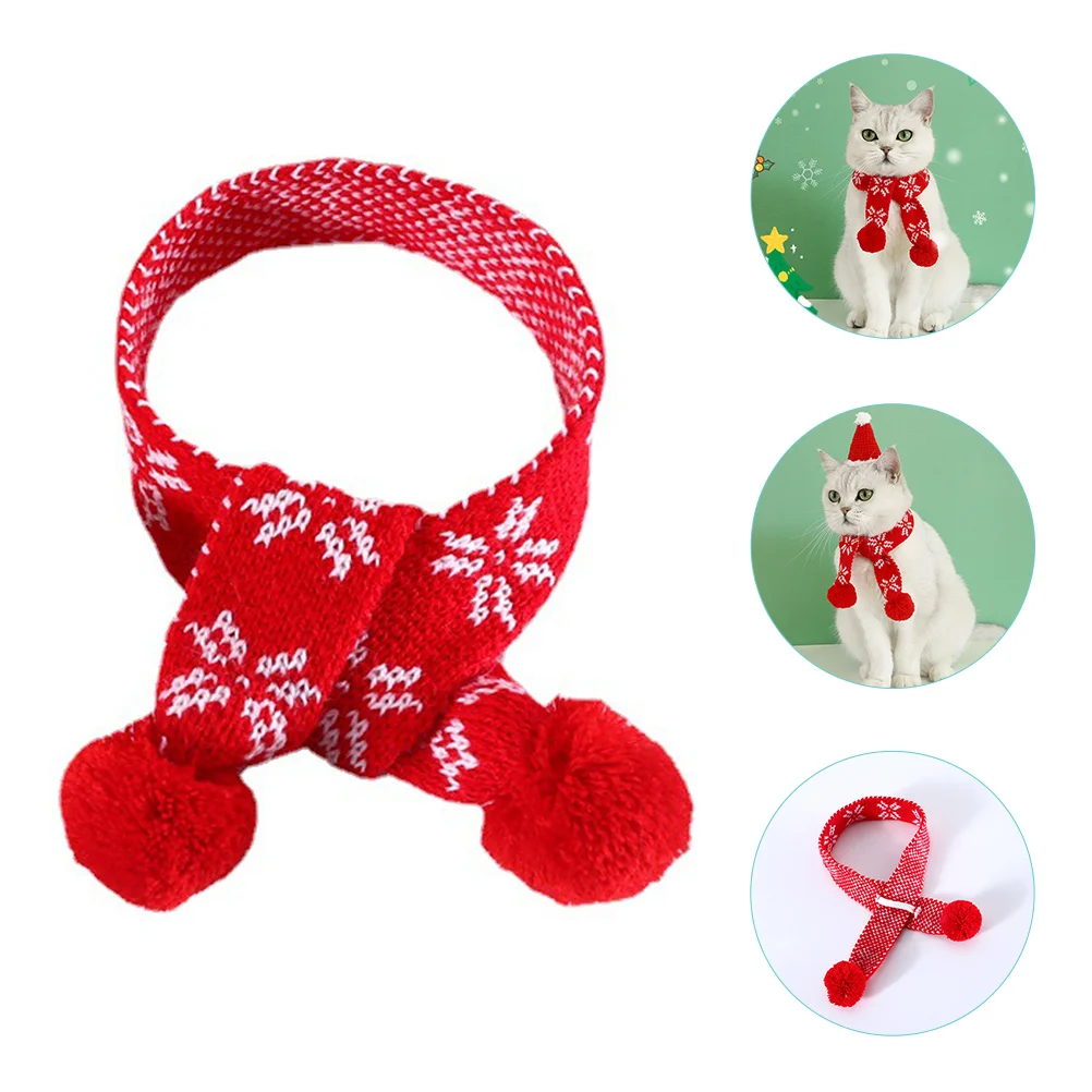 

Christmas Snowflake Scarf Dog Holiday Crochet Cat Knitted for Dogs The Scarves Clothing