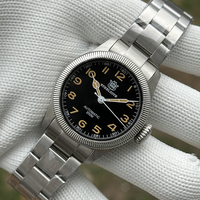 STEELDIVE Men Diver Watch 39mm Pilot Automatic Mechanical Wristwatch 200m Waterproof C3 Luminous Sapphire Mirror NH35 Coin Bezel