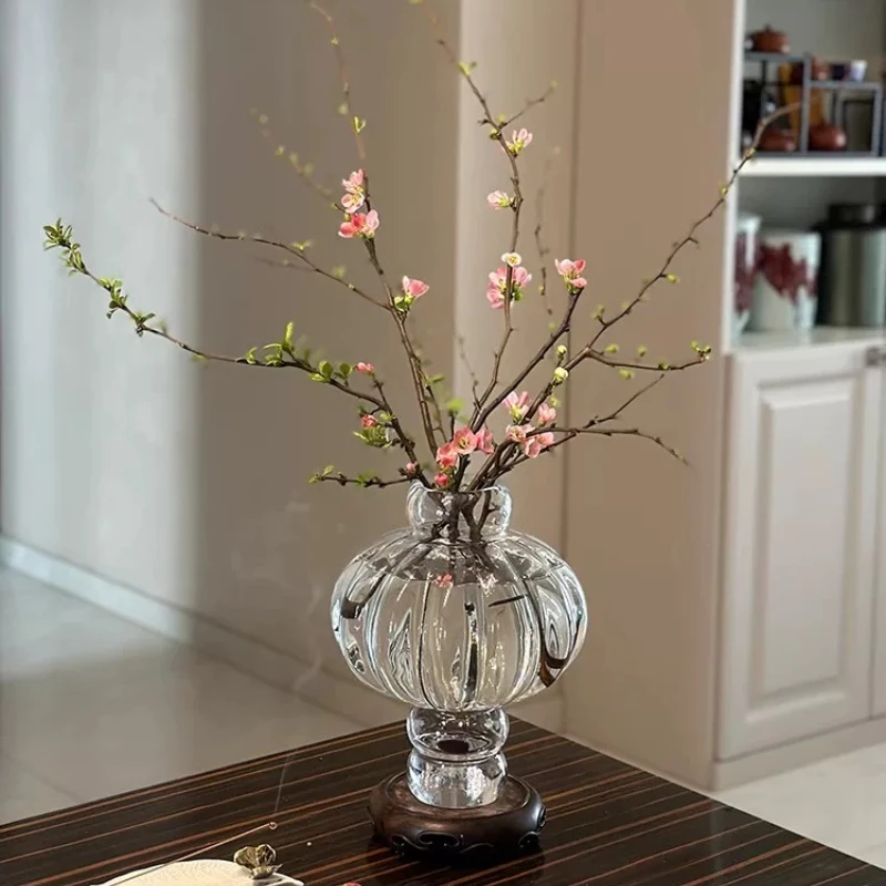 Nordic Style Glass Vase Transparent Light Luxury Minimalist Living Room Tabletop Flower Arrangement Individual Craft Decoration