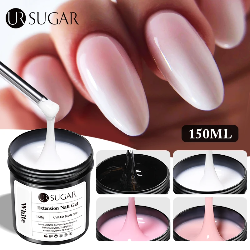 ウルシュガー-クイックエクステンション,マニキュア,ジェル,ゼリー,ヌード,ピンク,ローズ,レッド,UV LED,ソークオフ,150g