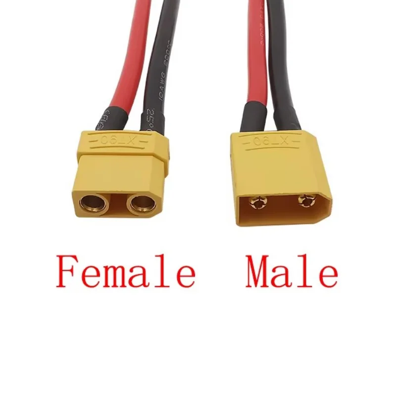 Conector macho hembra XT90 de 1 piezas, cable de silicona de 10CM y 14AWG para Dron Rc, coche, barco, batería Lipo Rc