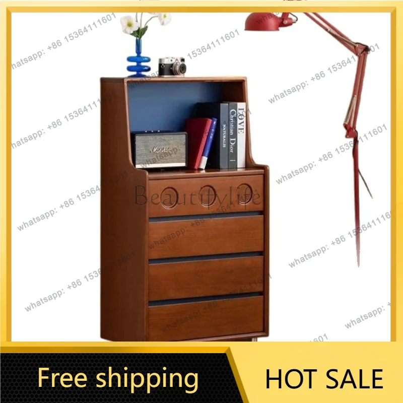 Zj. Medieval style solid wood storage locker, living room home color matching locker