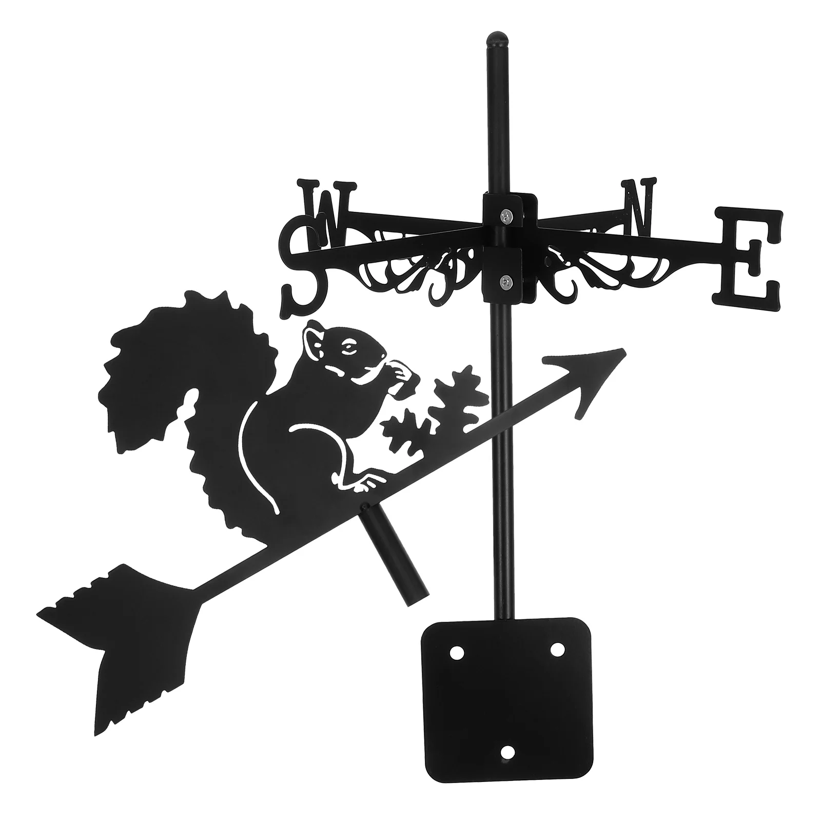 

Roof Decorative Squirrel Weather Vanes Black Iron Outdoor Metal Wind Vane Garden Yard Terrace Farmhouse Mount Solar Lighting