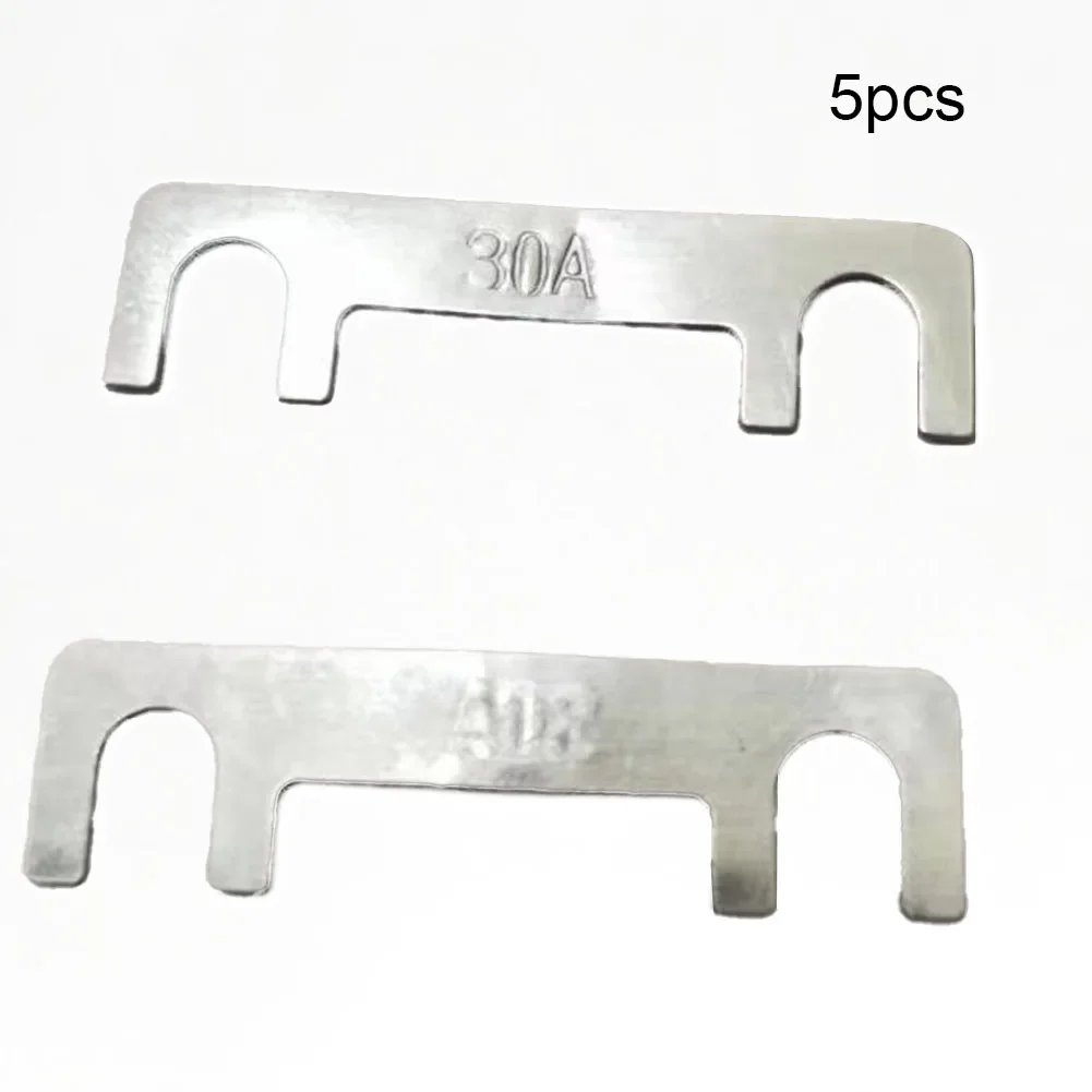 Automotive Electronics 5 Packs 30A 100A Flat Type 32V Fork Bolt Battery Fuse Safe Charging & Short circuit Protection