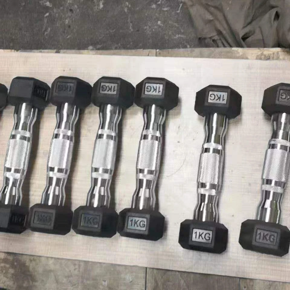 Hot Sale Products Sport Rubber Coated Hex Dumbbell Set  Weight Lifting Fitness Dumbbell for Body Buildingpromote sales