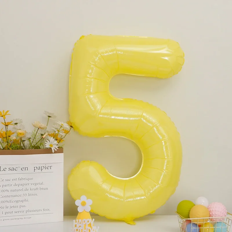 1 Stück 40 Zoll Zitronengelber Digitalballon aus Aluminiumfolie, Zahlenballons, Partydekoration für Erwachsene, Hochzeit, Feiertagsbedarf – Detail 11