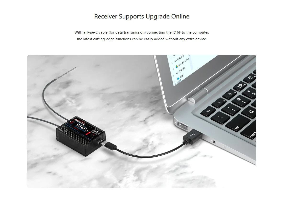 Radiolink R16F 16CH 2.4G Receiver 3-12V Supported PWM SBUS&CRSF Signal for RC Car Boat Aircraft RadioLink T Series Transmitter