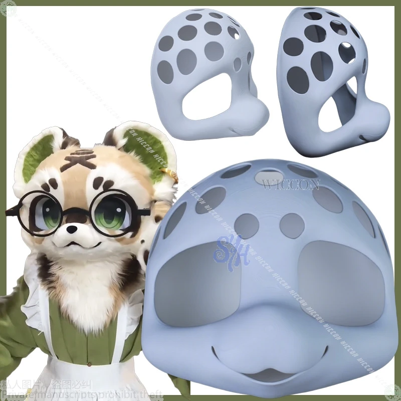 

Furry Kawaii Furrsuit Dog Cat Fox Kigurumi Base Beast Head Skull Mask Cosplay Anime 3D Polylactic Acid Bones Props Halloween Cos