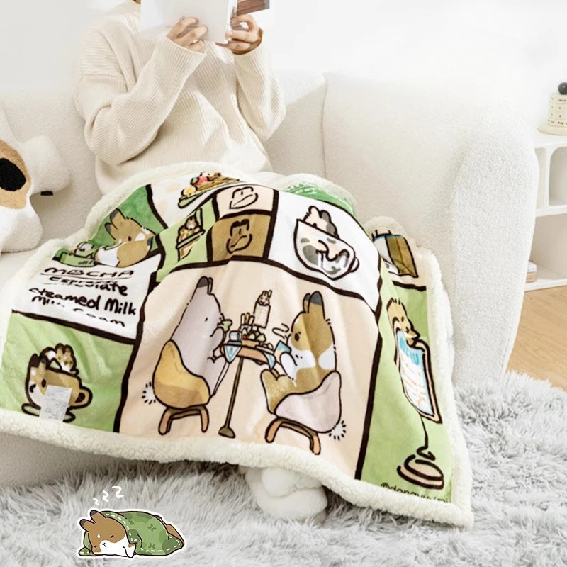 Thick Office Nap Blanket with Knee Protection for Autumn and Winter Small Blanket