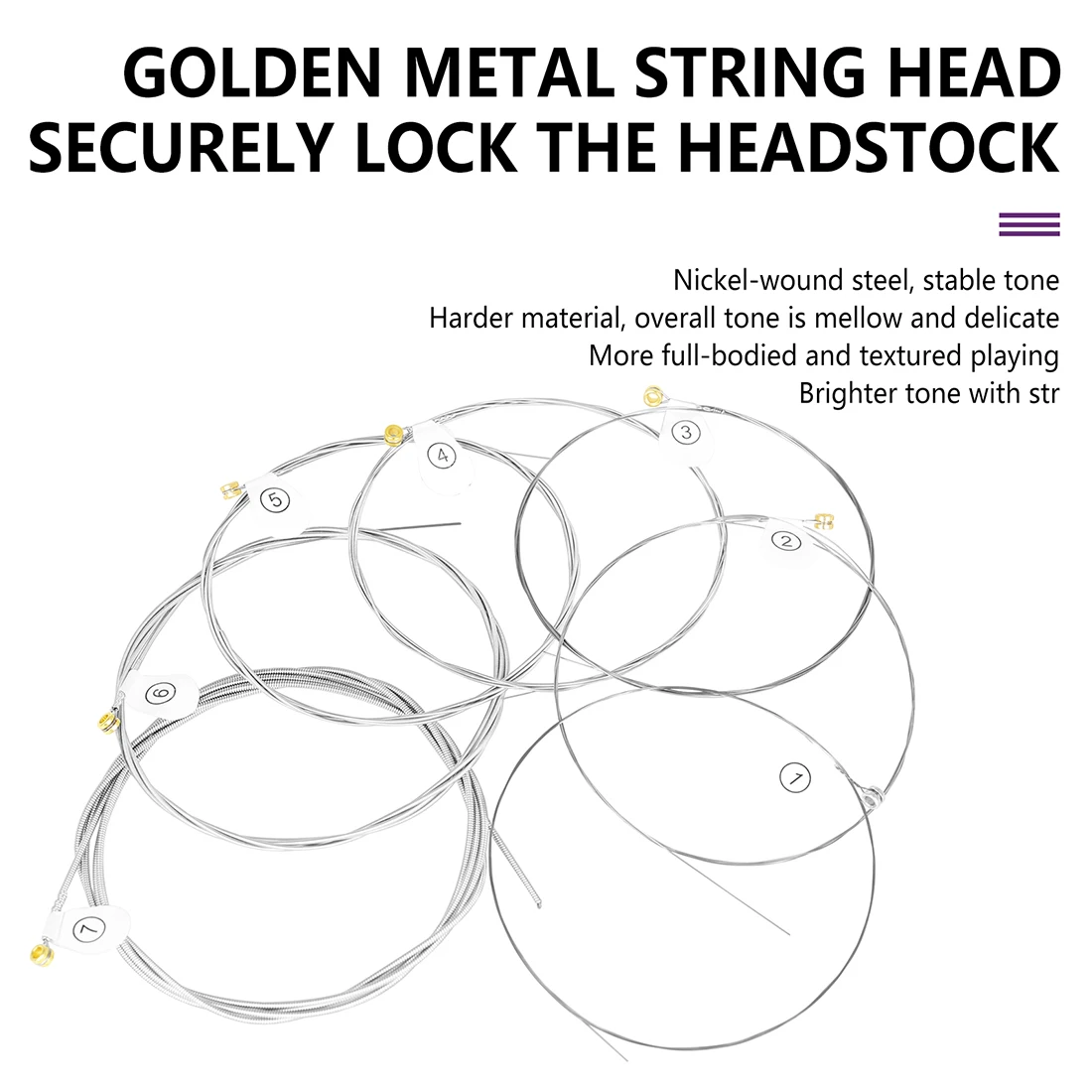 1/10 Set IRIN 7 String Electric Guitar Strings Hex High Carbon Steel Core Nickel Steel Wound Anti-Rust Coated Replacement Guitar view 5