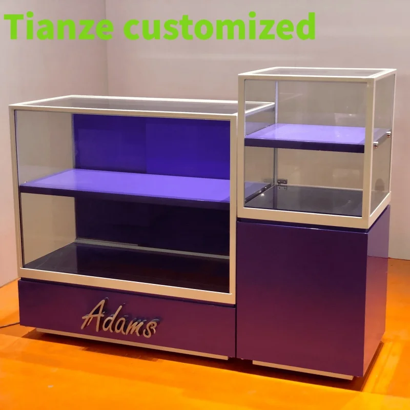 

Customized-OEM Market Mall Kiosk Jewelry Watch Modern Kiosk Display Cabinet Showcase With Led Lights