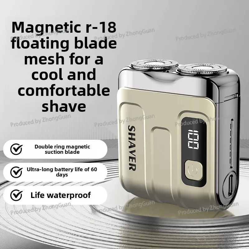 New Car Silent Small Digital Display Electric Razor Super Clean Travel Men's Mini Razor Gift