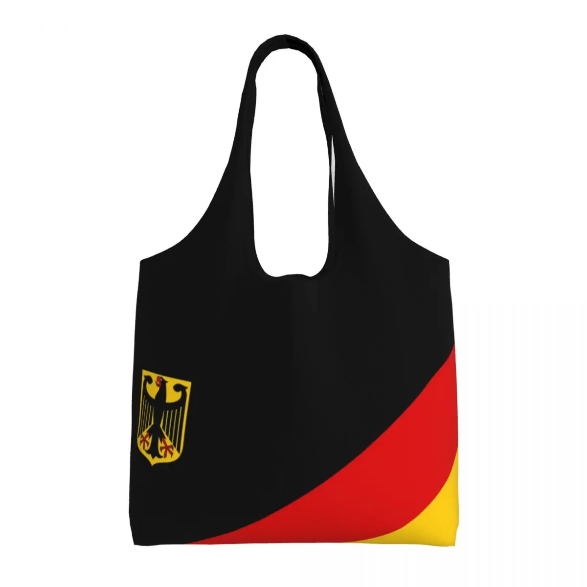 Cute Print German Flag Tote Shopping Bags Reusable Canvas Shopper Shoulder Coat of Arms of Germany Bags Handbags