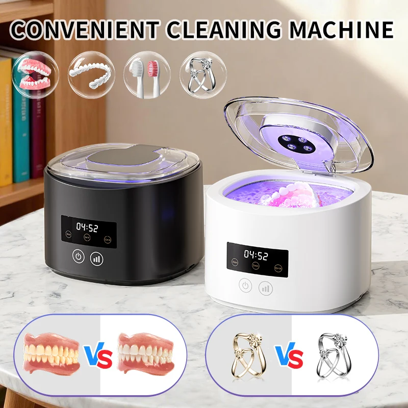 矯正装置、入れ歯、マウスピース、マウスガード、ホワイトニング用トレー用の50khzポータブル超音波洗浄機