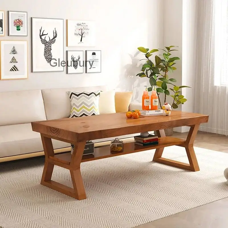 Moderner Holz-Couchtisch Luxuriöser Aufbewahrungstisch für Wohnzimmer Designer-Küchen-Beistelltisch Schreibtisch Lounge-Möbel