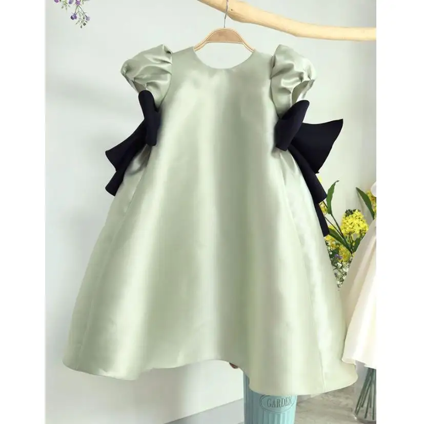 New Children's Puff Sleeve Princess Evening Gown Wedding Birthday Perform Party Flower Girls Dress A3836 Vestidos